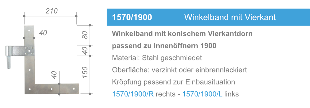 1570/1900 Winkelband mit Vierkant